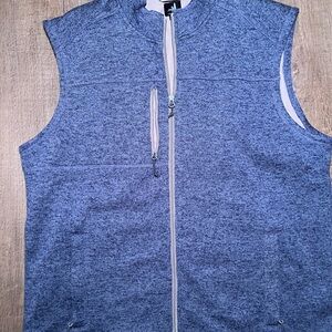 Johnnie O Wes Fleece Full Zip Vest Men’s XL Blue Polyester Casual Golf Outdoor